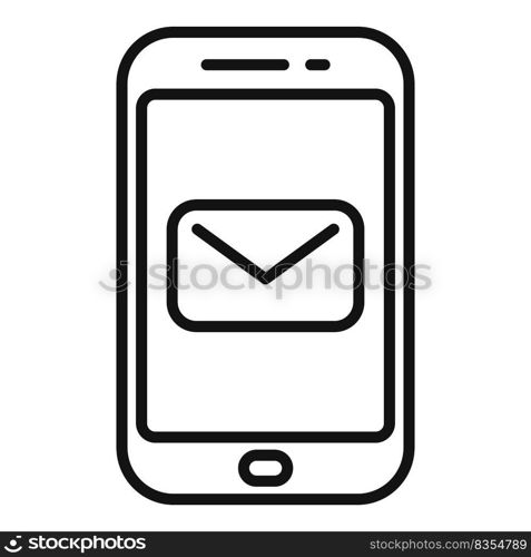 Smartphone sms icon outline vector. Internet media. Network phone. Smartphone sms icon outline vector. Internet media