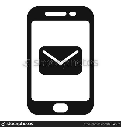 Smartphone sms icon simple vector. Internet media. Network phone. Smartphone sms icon simple vector. Internet media