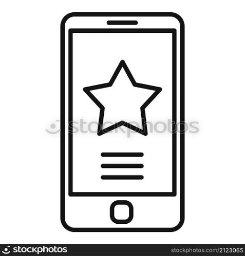 Smartphone star icon outline vector. Product review. Online customer. Smartphone star icon outline vector. Product review