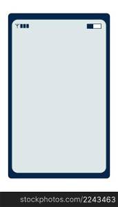 Smartphone tablet screen. Blank display with top bar isolated on white background. Smartphone tablet screen. Blank display with top bar