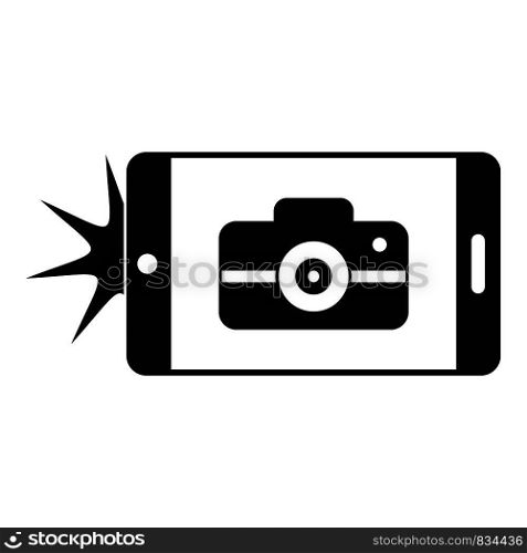 Smartphone take photo icon. Simple illustration of smartphone take photo vector icon for web design isolated on white background. Smartphone take photo icon, simple style