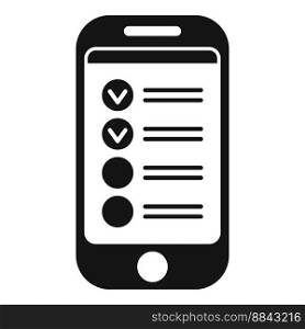 Smartphone task schedule icon simple vector. Person event. Agenda app. Smartphone task schedule icon simple vector. Person event