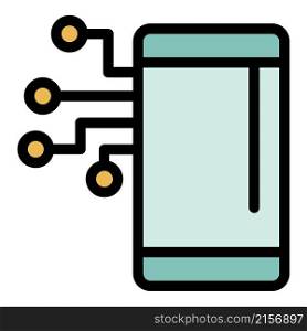 Smartphone technology icon. Outline smartphone technology vector icon color flat isolated. Smartphone technology icon color outline vector