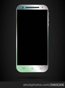 Smartphone template. Mobile phone with blank screen. Vector illustration.. Smartphone template isolated