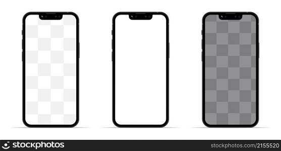 Smartphone template. Vector illustration. Mobile phone realistic mockup collection. EPS 10.. Smartphone template. Vector illustration. Mobile phone realistic mockup collection.