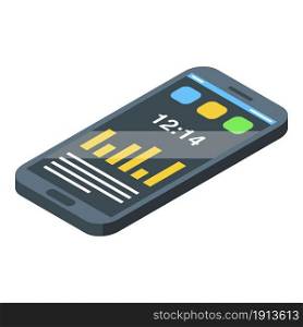 Smartphone tracker icon isometric vector. Digital device. Wearable data. Smartphone tracker icon isometric vector. Digital device