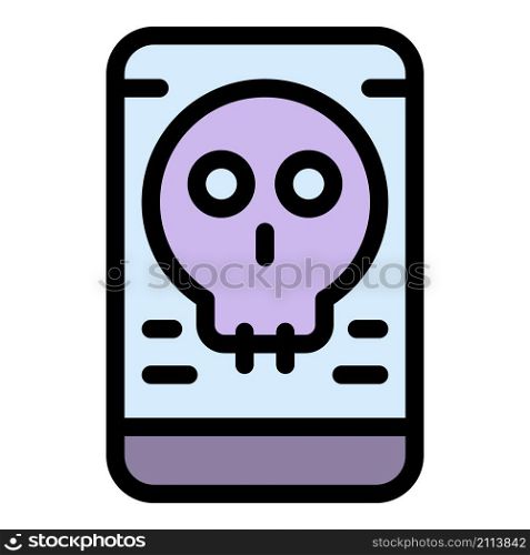 Smartphone virus icon. Outline smartphone virus vector icon color flat isolated. Smartphone virus icon color outline vector