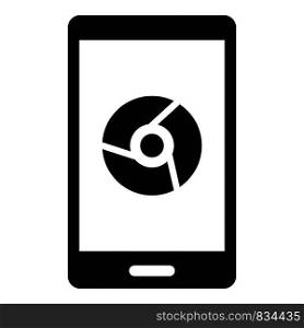Smartphone web surf icon. Simple illustration of smartphone web surf vector icon for web design isolated on white background. Smartphone web surf icon, simple style