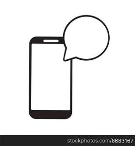 smartphone with bubble chat icon