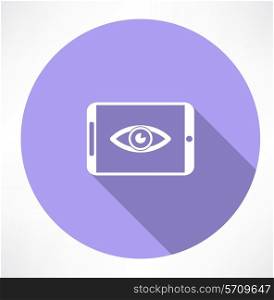 smartphone with Eye icon. Flat modern style vector illustration