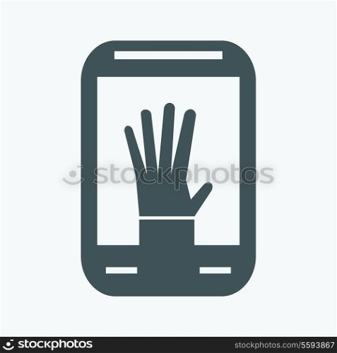 Smartphone with hand icon
