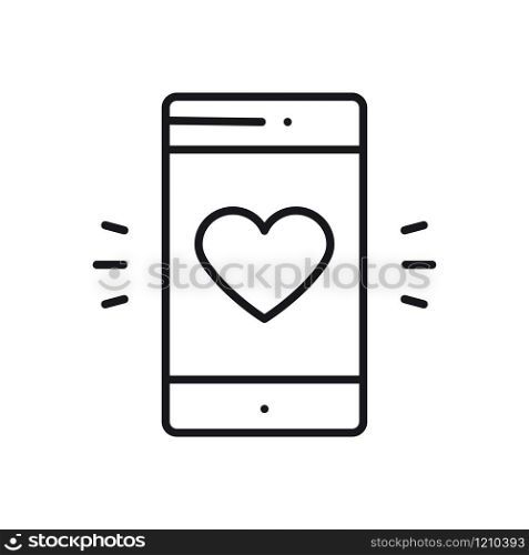 Smartphone with heart emoji message on screen line icon. Love confession like sign and symbol. Love relationship holiday romantic messaging smartphone mobile phone sms message theme. Smartphone with heart emoji message on screen line icon. Love confession like sign and symbol. Love relationship holiday romantic messaging smartphone mobile phone sms message theme.