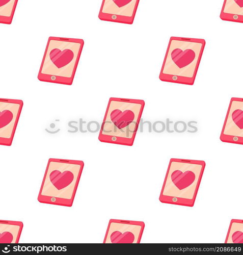 Smartphone with heart pattern seamless background texture repeat wallpaper geometric vector. Smartphone with heart pattern seamless vector