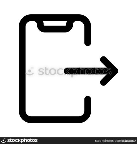 Smartphone with logout option with sign off arrow