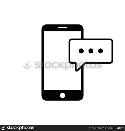 Smartphone with message icon. Texting message symbol. Isolated smartphone flat icon. EPS 10. Smartphone with message icon. Texting message symbol. Isolated smartphone flat icon.