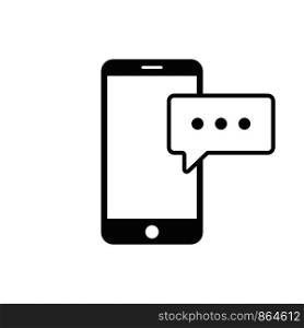 Smartphone with message icon. Texting message symbol. Isolated smartphone flat icon. EPS 10. Smartphone with message icon. Texting message symbol. Isolated smartphone flat icon.