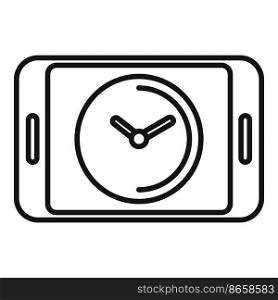 Smartphone work hour icon outline vector. Flexible time. Office balance. Smartphone work hour icon outline vector. Flexible time
