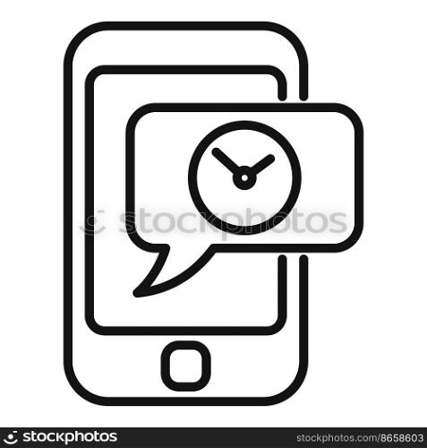 Smartphone work hour icon outline vector. Flexible time. Office job. Smartphone work hour icon outline vector. Flexible time