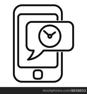 Smartphone work hour icon outline vector. Flexible time. Office job. Smartphone work hour icon outline vector. Flexible time