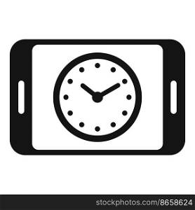 Smartphone work hour icon simple vector. Flexible time. Office balance. Smartphone work hour icon simple vector. Flexible time