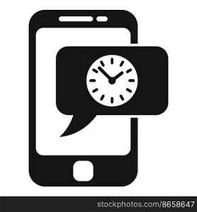 Smartphone work hour icon simple vector. Flexible time. Office job. Smartphone work hour icon simple vector. Flexible time