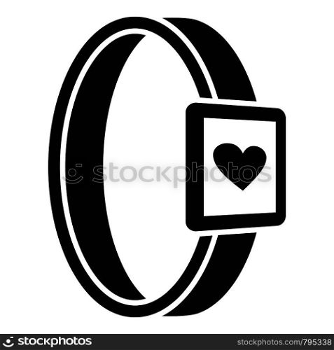 Smartwatch heart monitor icon. Simple illustration of smartwatch heart monitor vector icon for web design isolated on white background. Smartwatch heart monitor icon, simple style