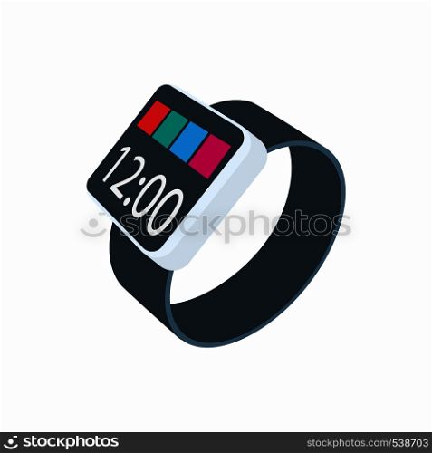 Smartwatch icon in cartoon style on a white background. Smartwatch icon, cartoon style