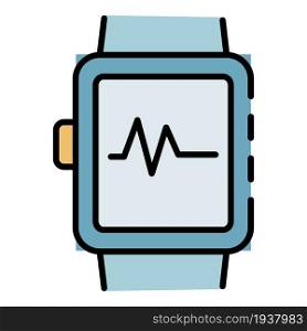 Smartwatch icon. Outline smartwatch vector icon color flat isolated. Smartwatch icon color outline vector