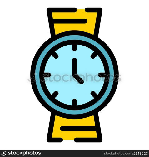 Smartwatch icon. Outline smartwatch vector icon color flat isolated. Smartwatch icon color outline vector