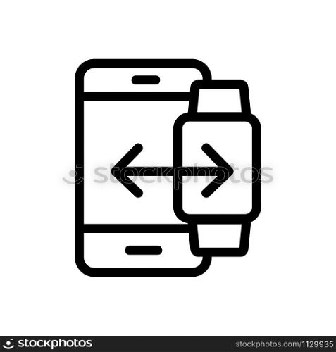 Smartwatch icon vector. A thin line sign. Isolated contour symbol illustration. Smartwatch icon vector. Isolated contour symbol illustration