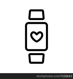 Smartwatch icon vector. A thin line sign. Isolated contour symbol illustration. Smartwatch icon vector. Isolated contour symbol illustration