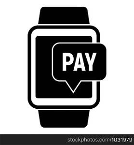 Smartwatch nfc payment icon. Simple illustration of smartwatch nfc payment vector icon for web design isolated on white background. Smartwatch nfc payment icon, simple style