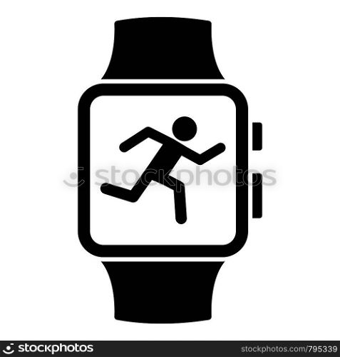 Smartwatch running mode icon. Simple illustration of smartwatch running mode vector icon for web design isolated on white background. Smartwatch running mode icon, simple style