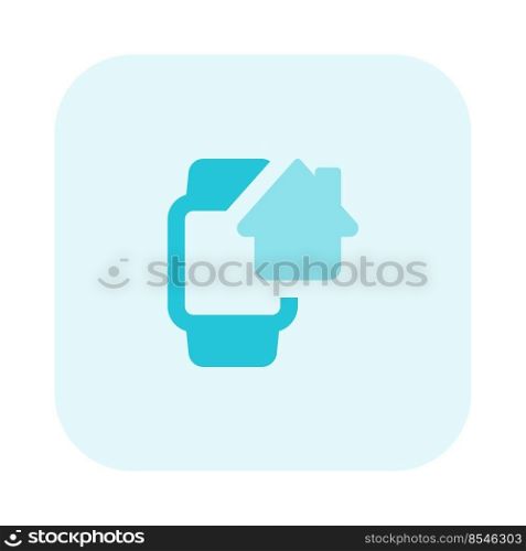 Smartwatch with internet connected home controlled application layout