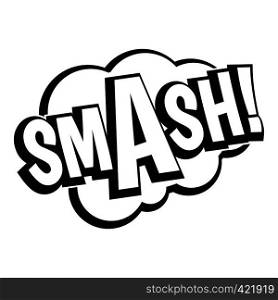 SMASH, comic book bubble text icon. Simple illustration of SMASH, comic book bubble text vector icon for web. SMASH, comic book bubble text icon, simple style