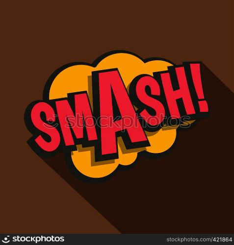 Smash, comic text sound effect icon. Flat illustration of Smash, comic text sound effect vector icon for web isolated on coffee background. Smash, comic text sound effect icon, flat style