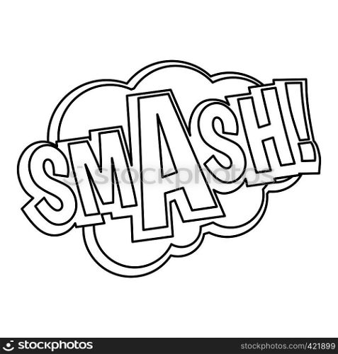 Smash, comic text sound effect icon. Outline illustration of Smash, comic text sound effect vector icon for web. Smash, comic text sound effect icon, outline style