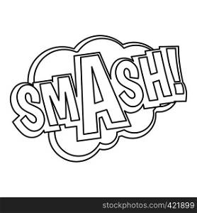 Smash, comic text sound effect icon. Outline illustration of Smash, comic text sound effect vector icon for web. Smash, comic text sound effect icon, outline style