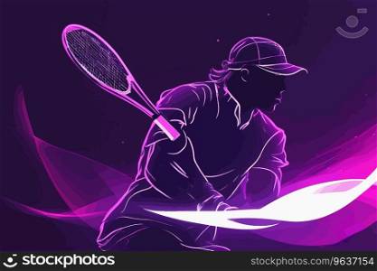 Smashing Neon Punk Modern Tennis Player Design - Men or Boys Tournament, created with Generative AI technology    