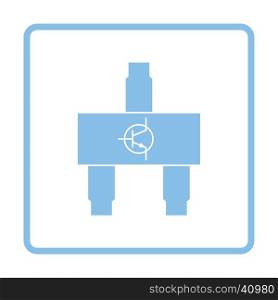Smd transistor icon. Blue frame design. Vector illustration.