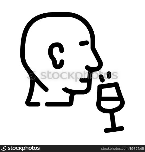 smell aromatic wine line icon vector. smell aromatic wine sign. isolated contour symbol black illustration. smell aromatic wine line icon vector illustration