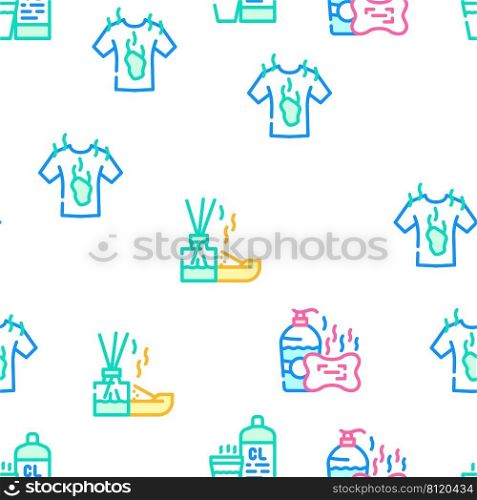 Smell Feel And Sense Vector Seamless Pattern Color Line Illustration. Smell Feel And Sense Vector Seamless Pattern