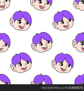 smile bad boy seamless pattern textile print