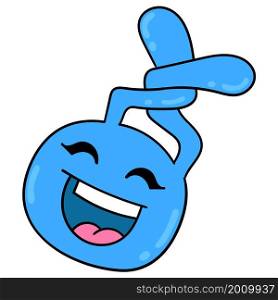 smile blue bunny head