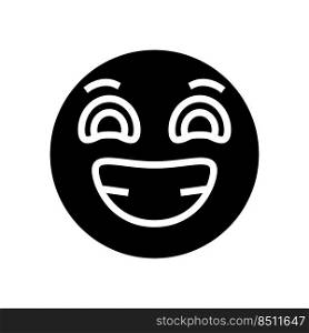smile emoji glyph icon vector. smile emoji sign. isolated symbol illustration. smile emoji glyph icon vector illustration
