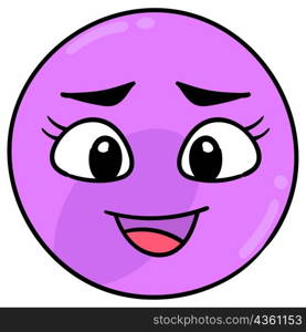 smile emoticon ball purple