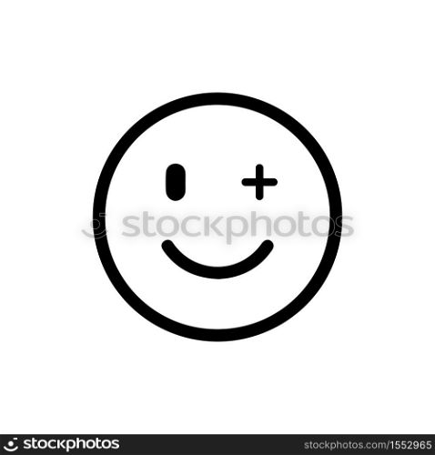 Smile face emoticon icon in trendy flat design