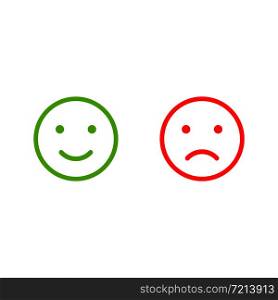 Smile face icons sit line style. Vector