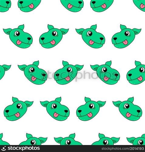 smile green dog seamless pattern textile print
