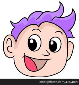 smile handsome boy purple hair